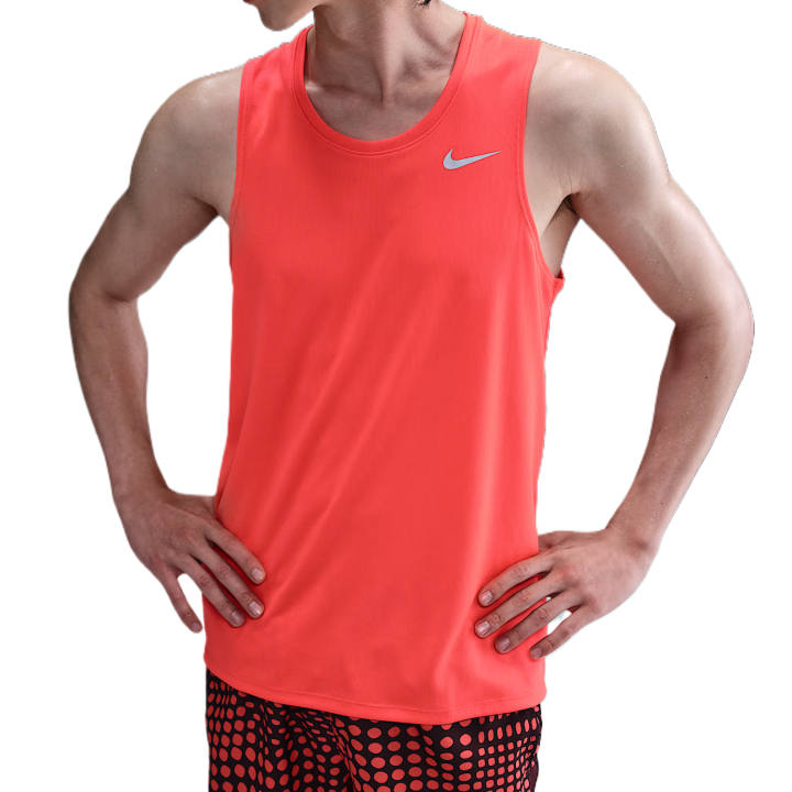 Nike Nike Dry Tank Tops Men's Crimson Crew Neck Thin Racerback