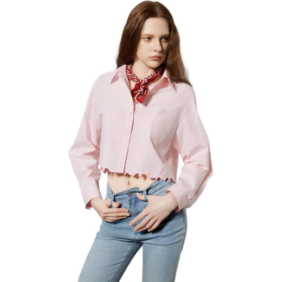 ELLE Shirts Women's Lapel Moderate Shirt