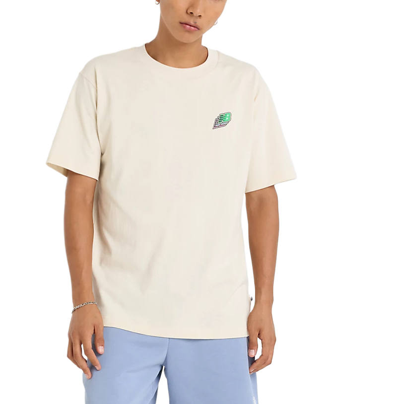 New Balance New Balance T Shirts Men's Beige Crew Neck Moderate Straight Fit