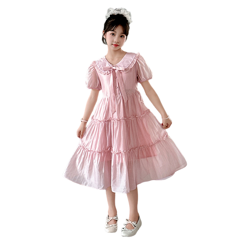 Lanza Lanza Grade School Dresses Lapel Moderate Mid Length