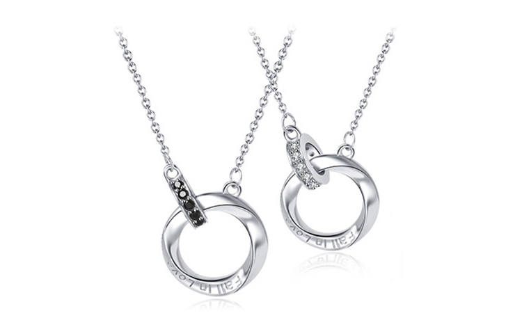 Lady Go 925 Sterling Silver Synthetic Cubic Zirconia Necklaces Unisex