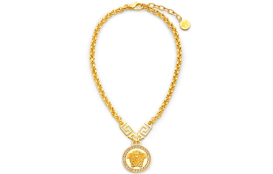 VERSACE VERSACE Medusa Greca Embellished Chained Necklace
