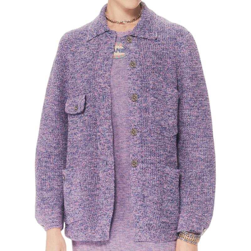 CHANEL 25P Spring Summer Preview Collection Knitwear Women's Purple