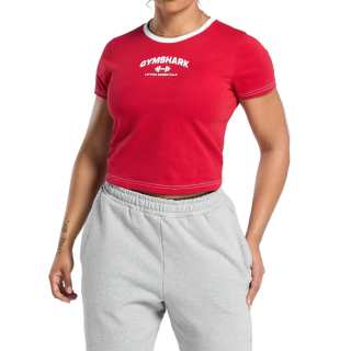 GYMSHARK Regular T Shirt Women's Dark Red