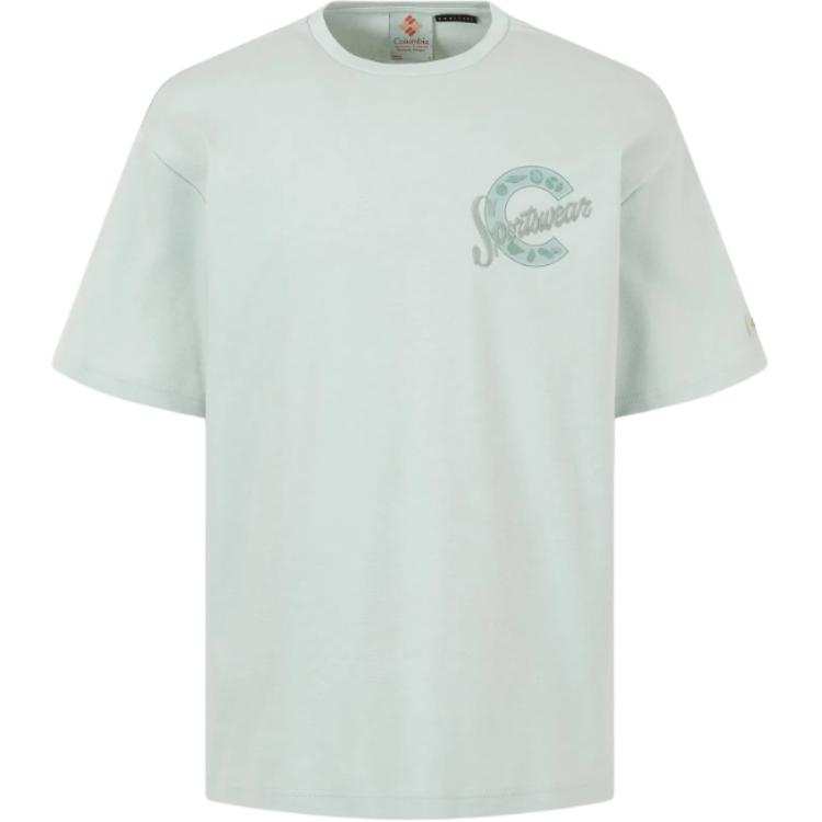 Columbia T Shirts Men's Green Crew Neck