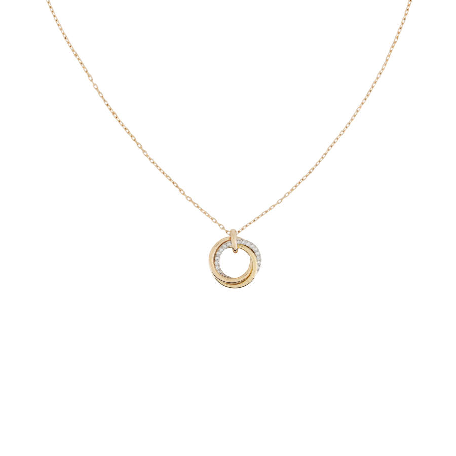 CARTIER Trinity Series 18K Gold Diamond Necklaces Unisex Multicolor