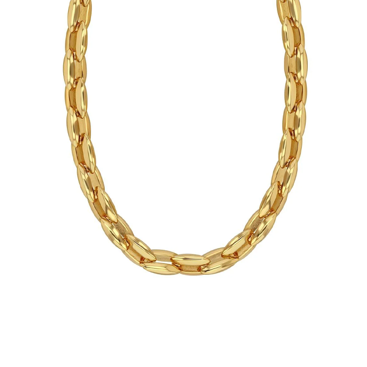 Anine Bing Logo Engraved Oval Link Necklace