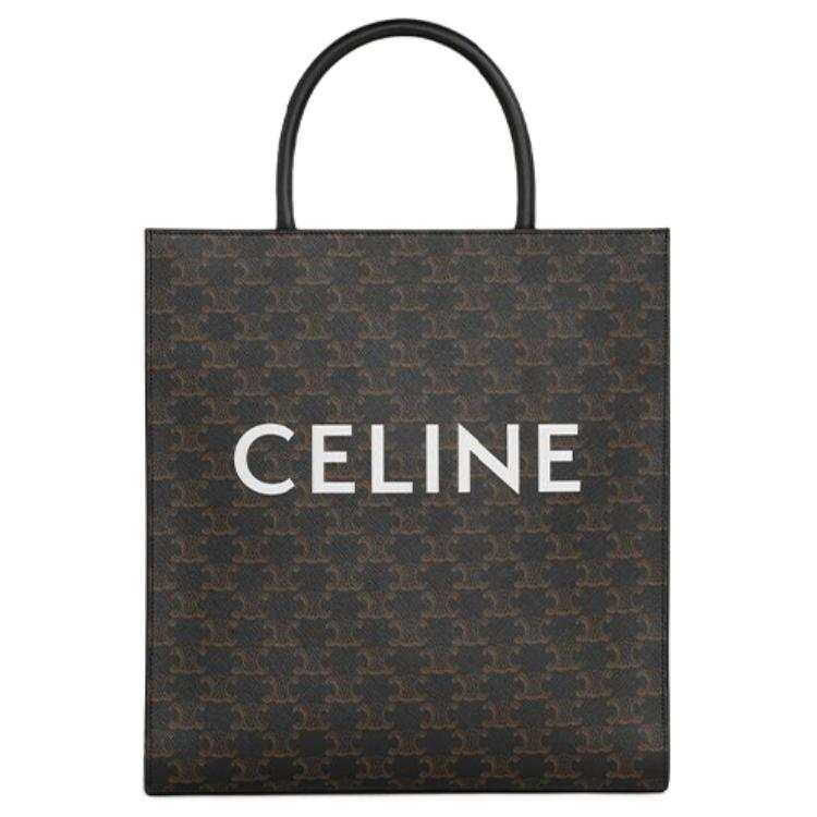 CELINE CELINE Cabas Canvas With Leather Shoulder Bag, Handbag Medium Unisex Black