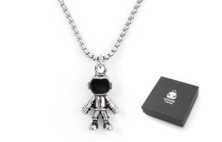 GENANX Titanium Steel Necklaces Unisex Silver White