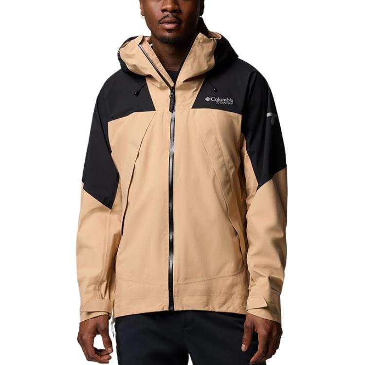 Columbia Hiking Waterproof And Windproof To Keep Warm Windbreaker Jacket Men's Khaki
