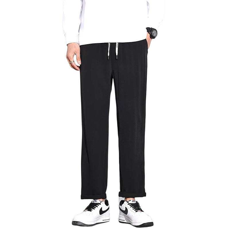Tonlion Casual Pants Men's Moderate Straight Fit Pants