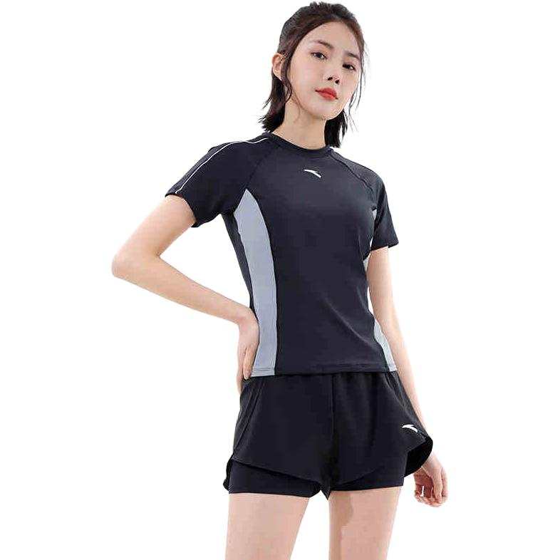 Anta Two Piece Swimsuit Women's Black Gray