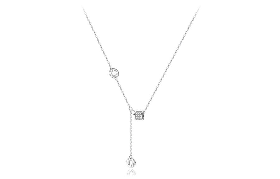BLANK IN BLANK 999 Silver Zircon Necklaces Women's Box