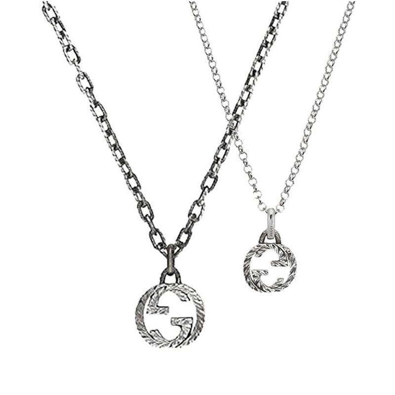 GUCCI GUCCI Interlocking 925 Sterling Silver Necklaces Unisex