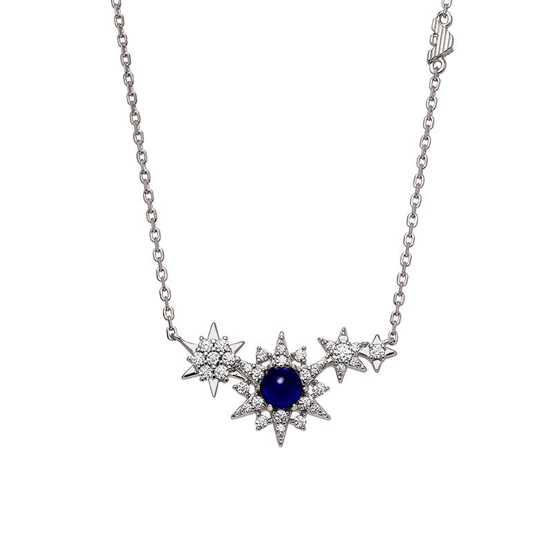 EMPORIO ARMANI 925 Silver Zircon Necklaces Women's Silver