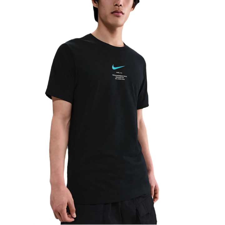 Nike Nike T Shirts Men's Black Crew Neck Moderate Straight Fit