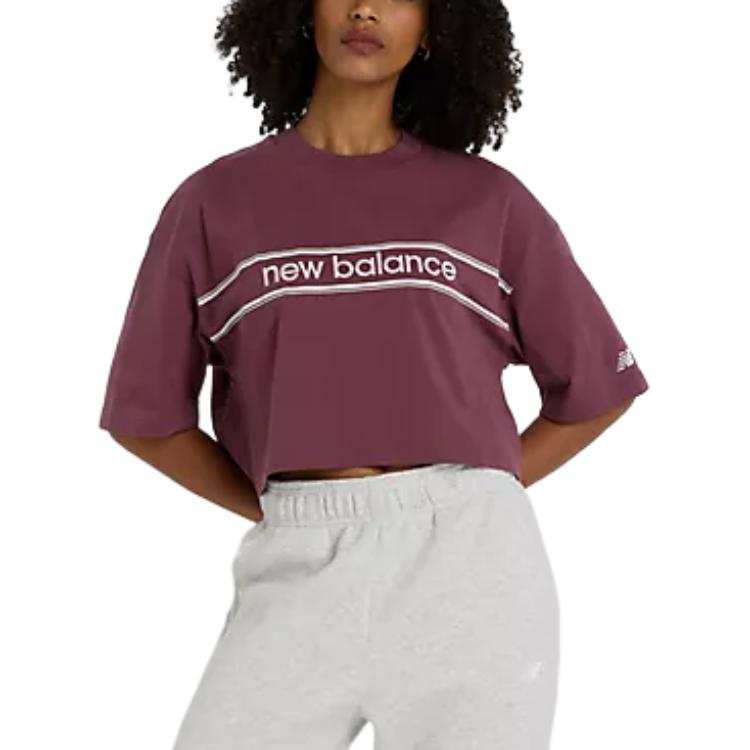 New Balance New Balance Athletics Linear T Shirt Women's Plum Color