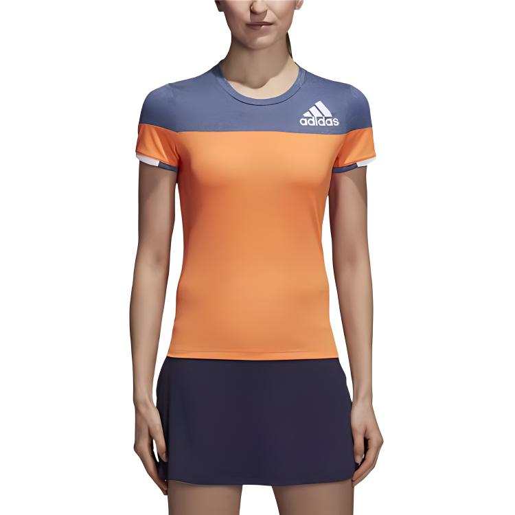 Adidas Adidas T Shirts Women's Orange Crew Neck Moderate Straight Fit