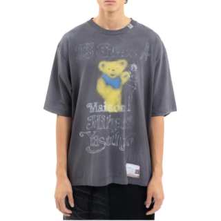 MIHARA YASUHIRO T Shirts Unisex Washed Black Crew Neck Moderate