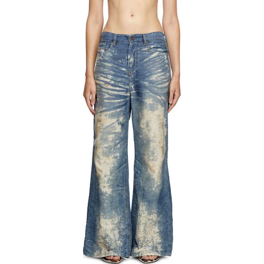 DIESEL 1996 D Sire Fsf Wide Leg Distressed Jeans