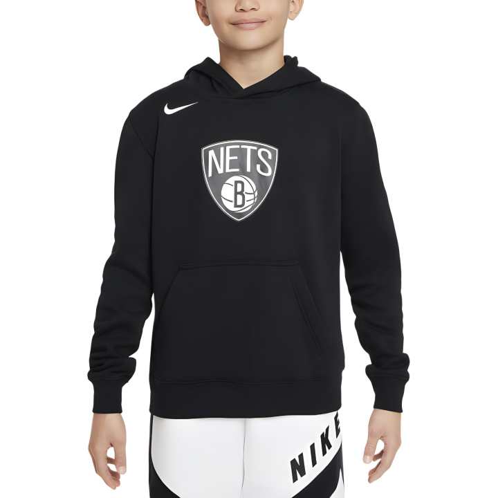 Nike Nike x NBA Sweatshirt Brooklyn NetsClub Fleece Pullover Hoodie Black Teenagers