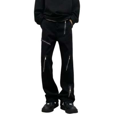 D&W Jeans Unisex Black Moderate Straight Fit Pants