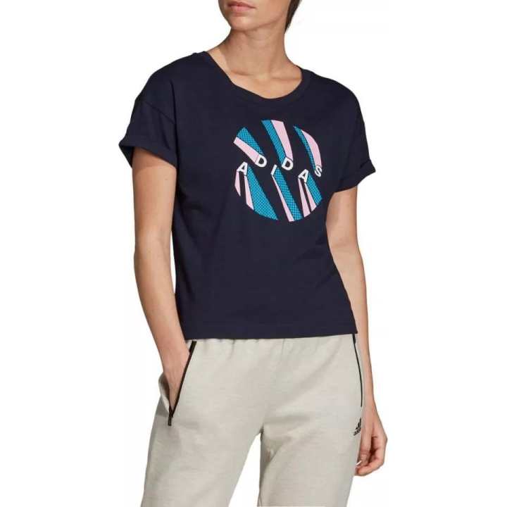 Adidas Adidas T Shirts Women's Blue Crew Neck Moderate