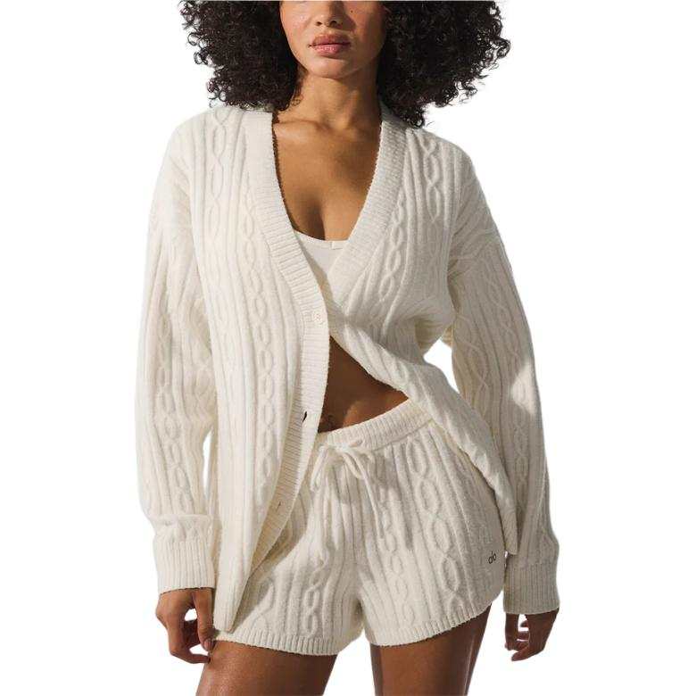 Alo Yoga Knitwear Women's V Neck Thickened Cardigan