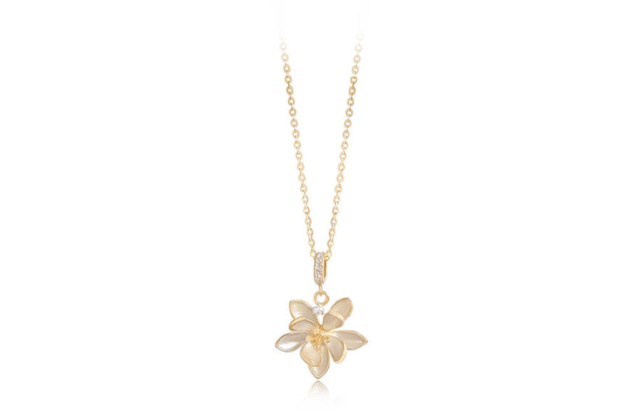 Muyan S925 Silver Orchid Bell Flower Necklace Women's