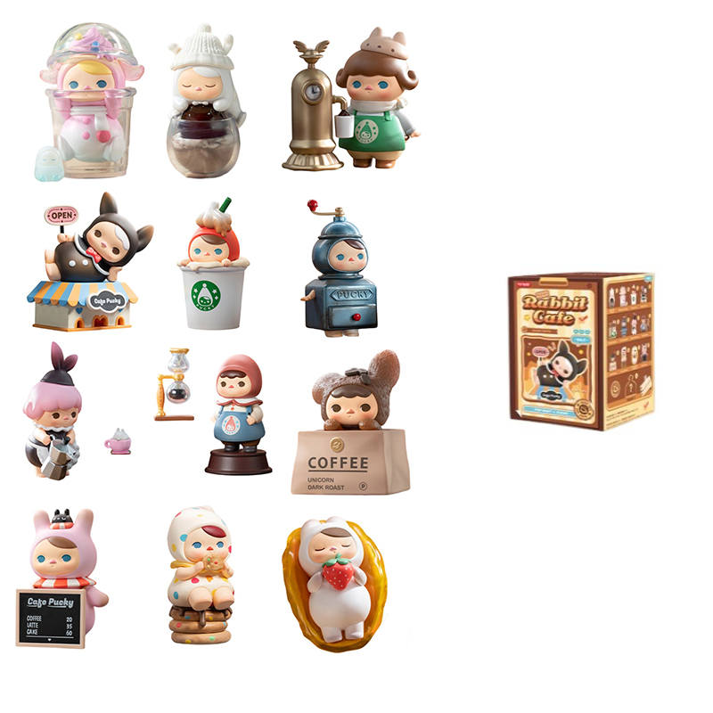 POP MART PUCKY Elf Bunny Café Collection Mystery Boxes Single Mystery Box/Whole Box 12 Pcs