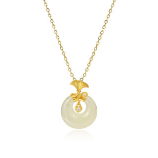 ORTAFFA Necklaces Pale Greenish White Jade Women's