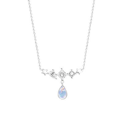 LUCKY ZHY 925 Sterling Silver With Zircon Colored Glaze Necklaces Women's
