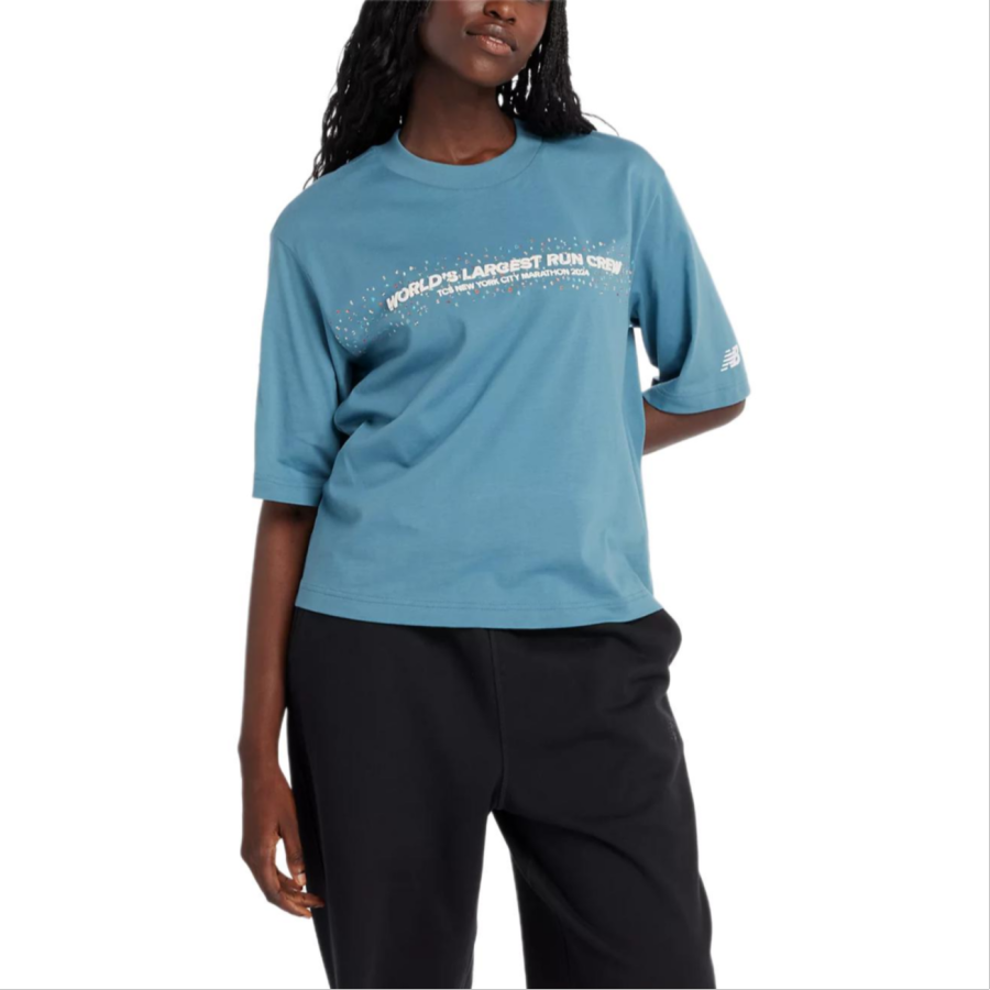 New Balance New Balance NYC Marathon T Shirt Women's Glass Blue