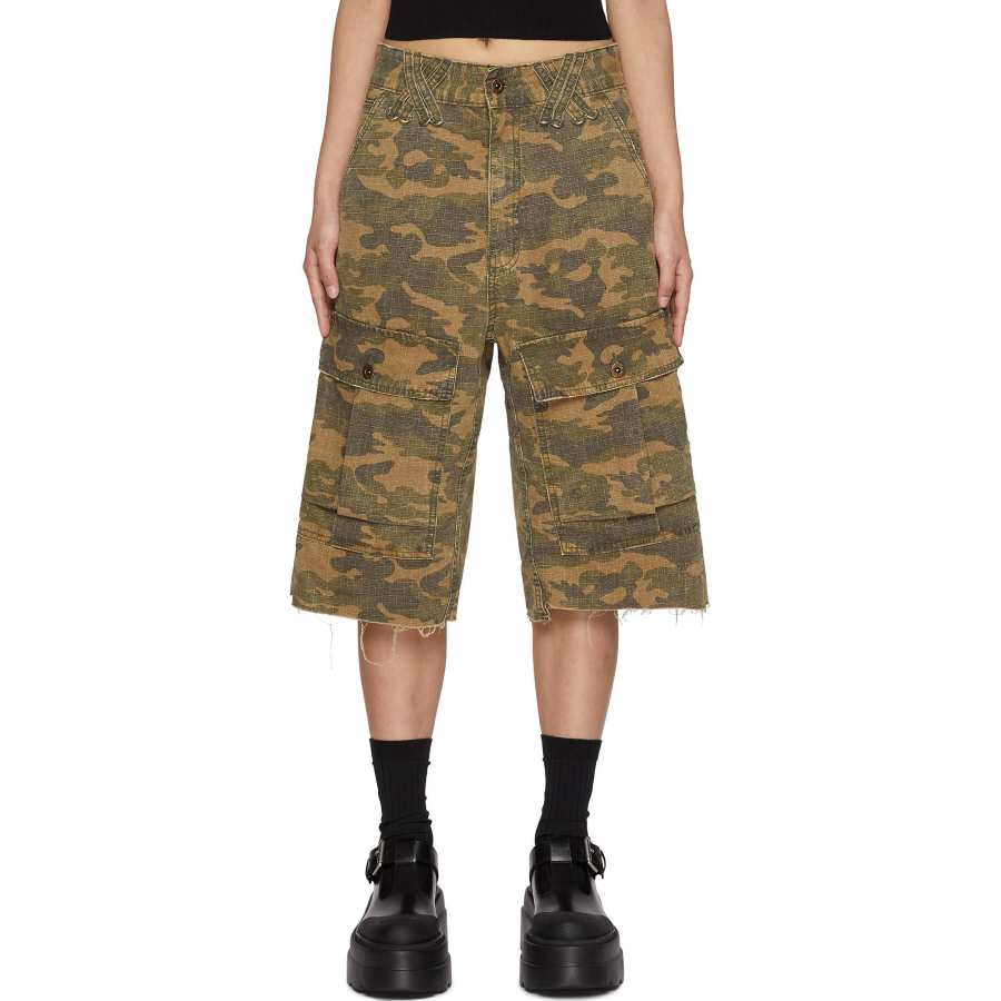 WE11DONE WE11DONE Camouflage print Cargo Shorts