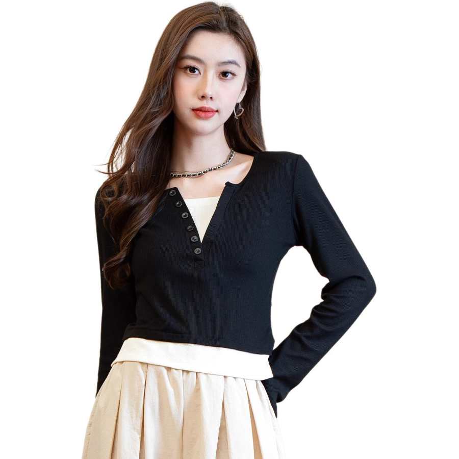 BALENO T Shirts Women's V Neck Moderate