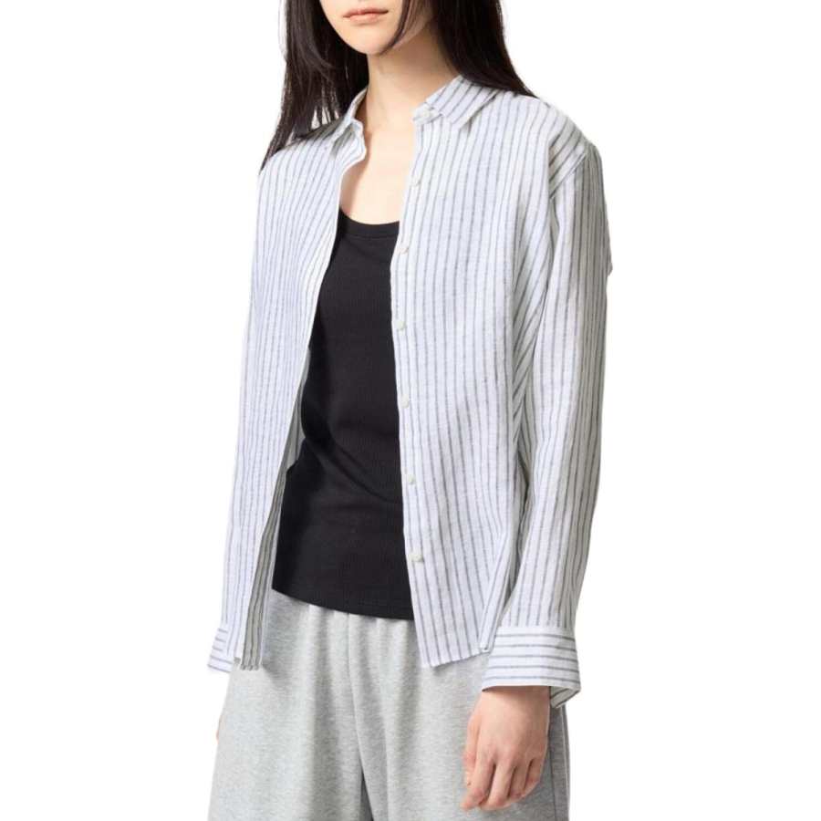 UNIQLO Shirts Women's Ivory Lapel Thin