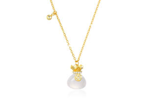 QIMEILA 925 Sterling Silver, Synthetic Cubic Zirconia Chalcedony Necklaces Women's