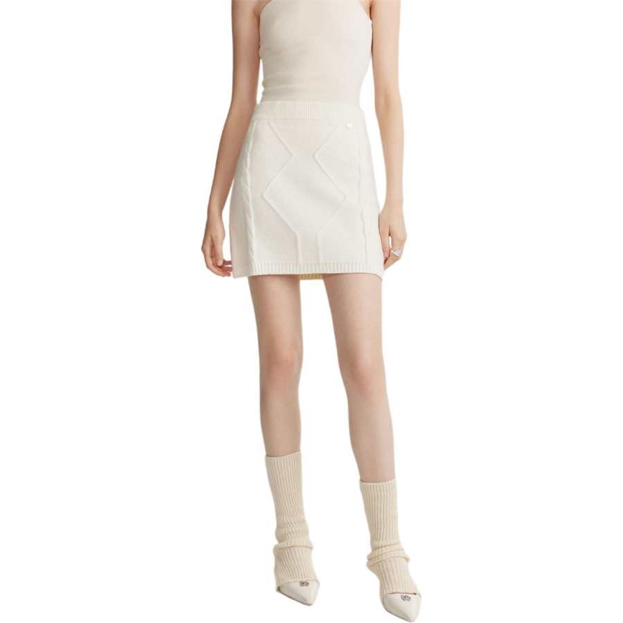 ELLE Casual Short Skirts Women's Ecru