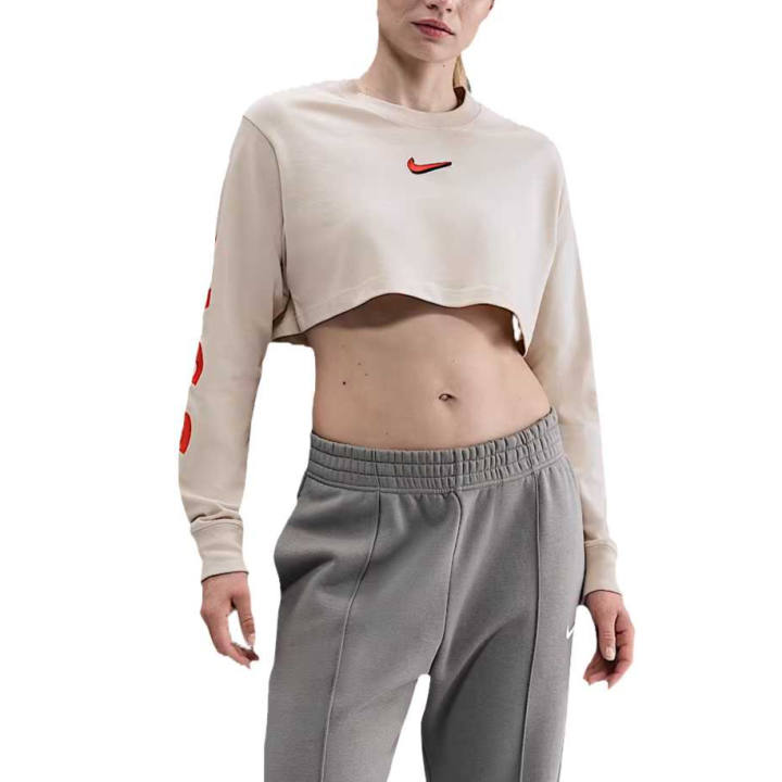 Nike Nike Sportswear Women's Oversized Long-Sleeve Cropped Graphic T-Shirt