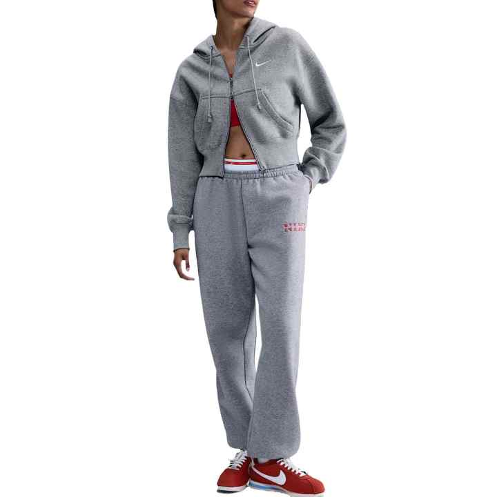 Nike Nike Logo Embroidered Zipped Cropped Hoodie