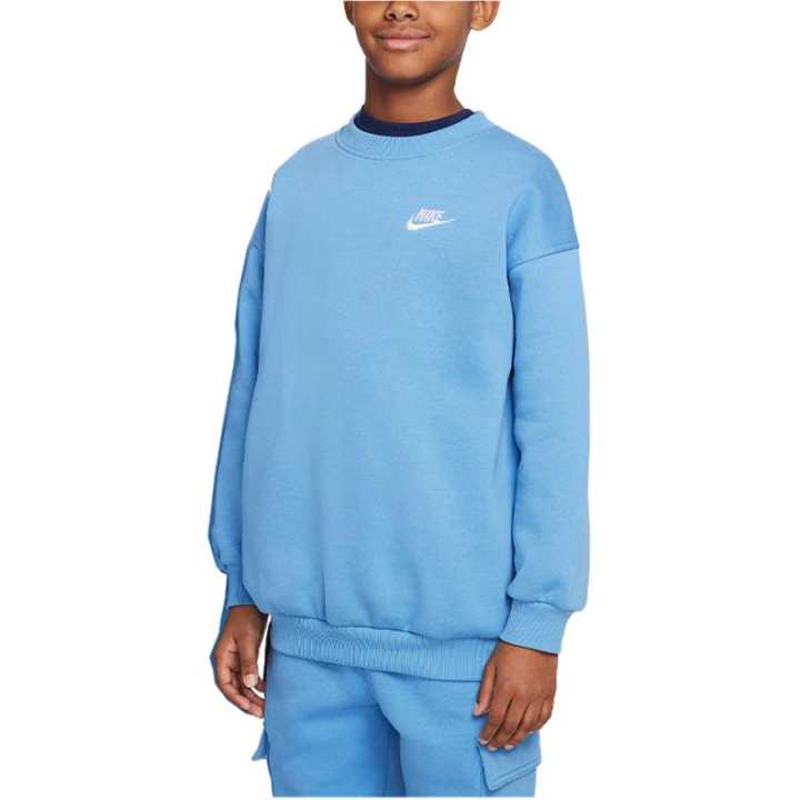 Nike Nike Crew Neck Pullover Loose Fit Long Sleeved Sweatshirt Blue Kids'