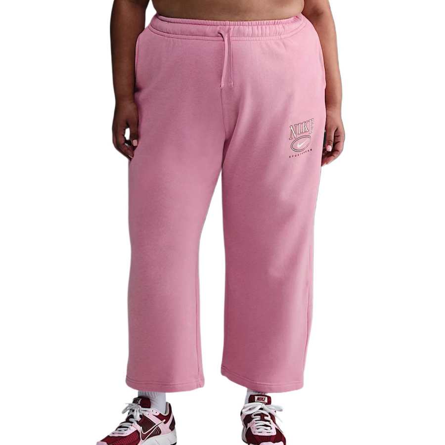 Nike Nike Sportswear Club Fleece Women's Mid Rise Wide Leg Graphic Pants Plus Size