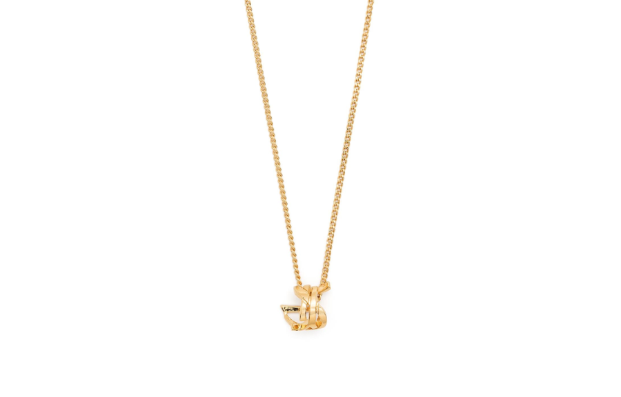 SAINT LAURENT Brass Necklaces Unisex Gold