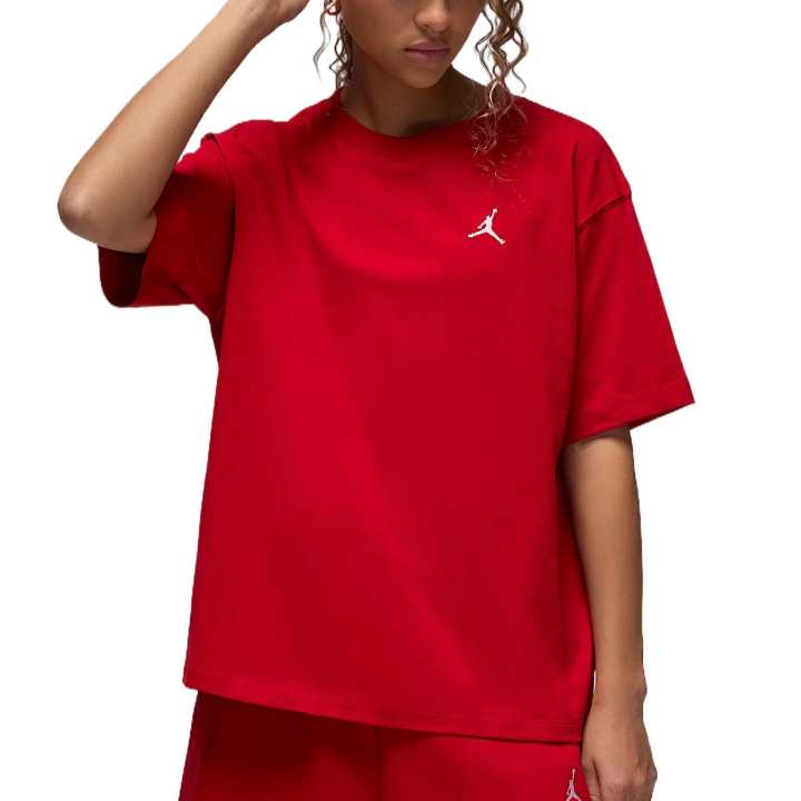 Jordan Jordan ESSENTIALS Drop Shoulder Sleeve T Shirt Women's Gym Red/White
