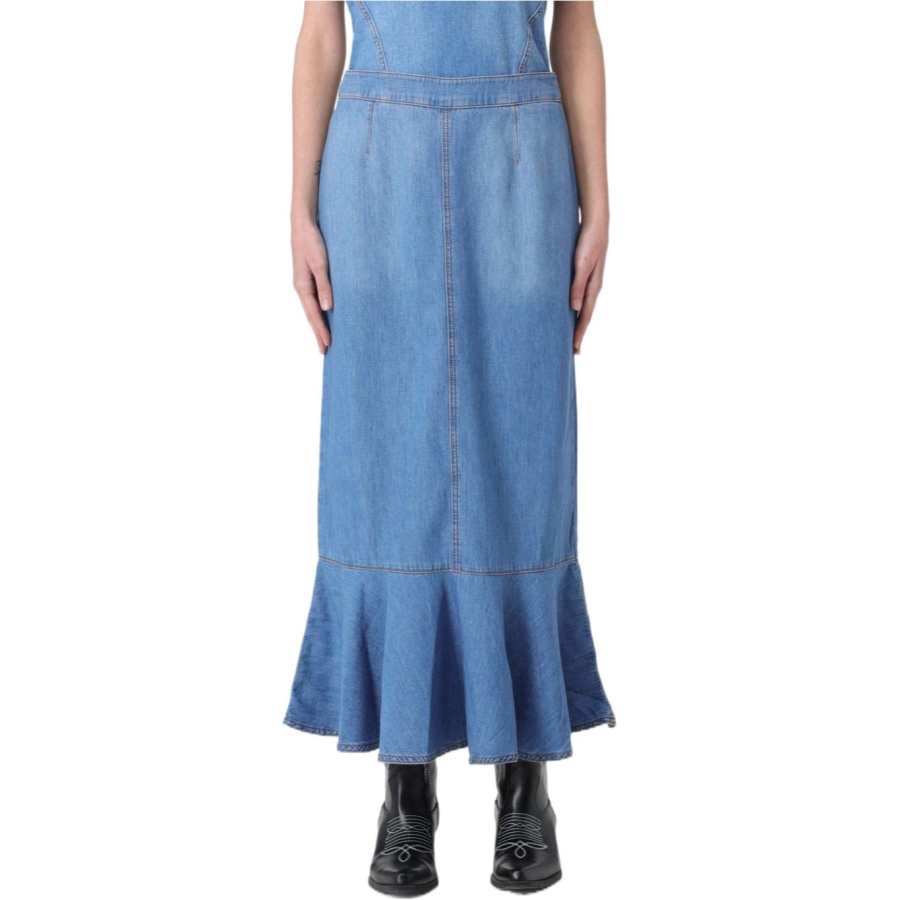 MOSCHINO Denim Long Skirt Women's Blue