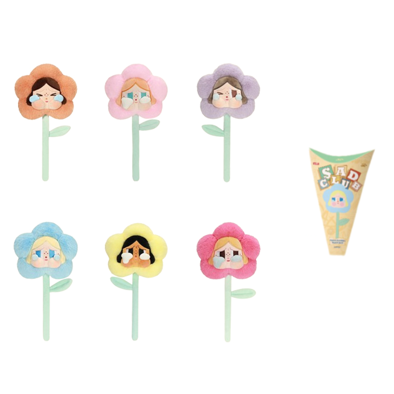 POP MART CRYBABY Sadness Club Collection Plush Floral Mystery Boxes Single Mystery Box/Full Box 6 Pcs