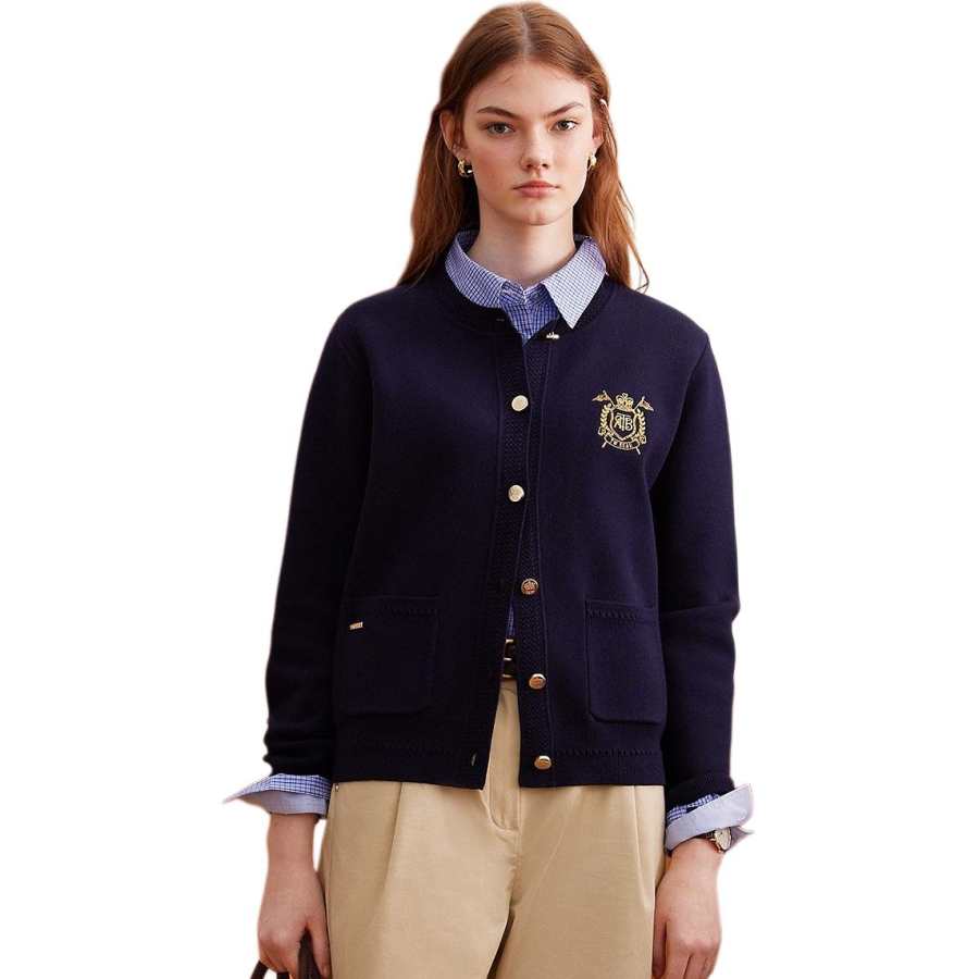 Teenie Weenie Knitwear Women's Crew Neck Moderate Cardigan