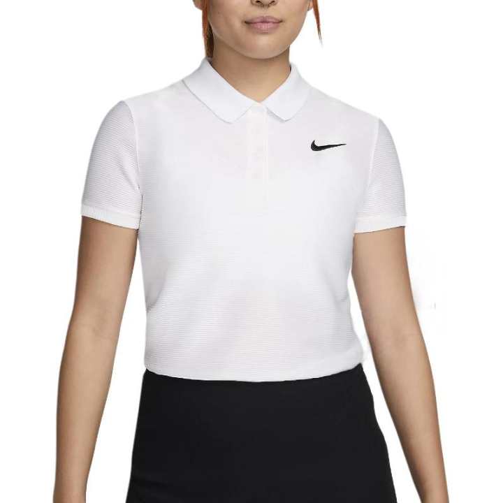 Nike Nike Polo Shirts Women's White Polo Collar Moderate Straight Fit