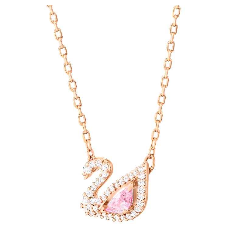 Swarovski Faux Crystal Stone Necklaces Women's Rose Gold tone Plated