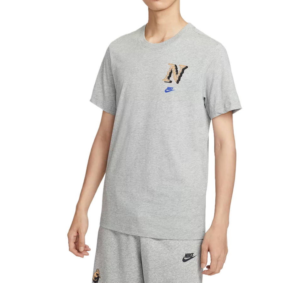Nike Nike T Shirts Men's Dark Gray Crew Neck Moderate Straight Fit